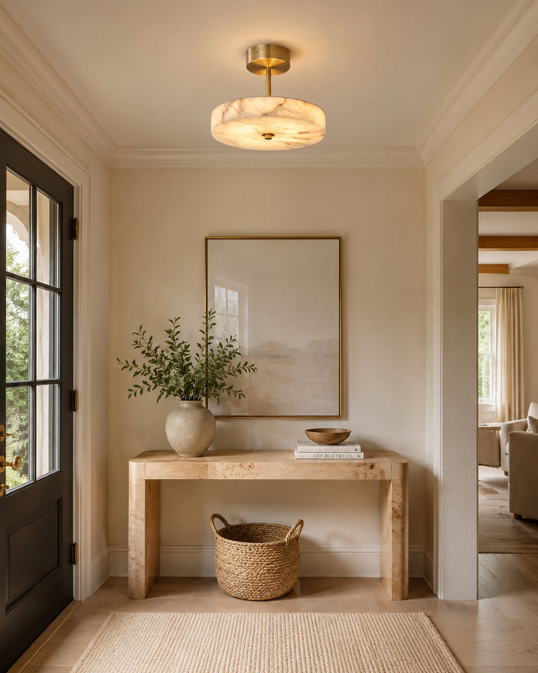 Nivisena Alabaster Semi-Flush Mount
