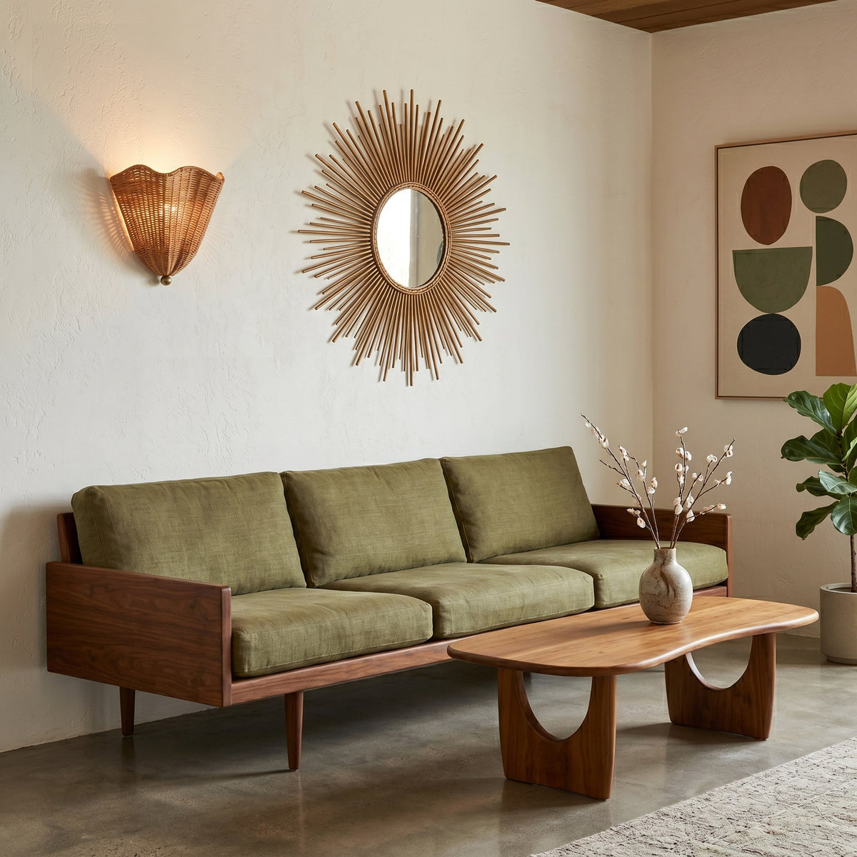 Lunero Rattan Wall Sconce
