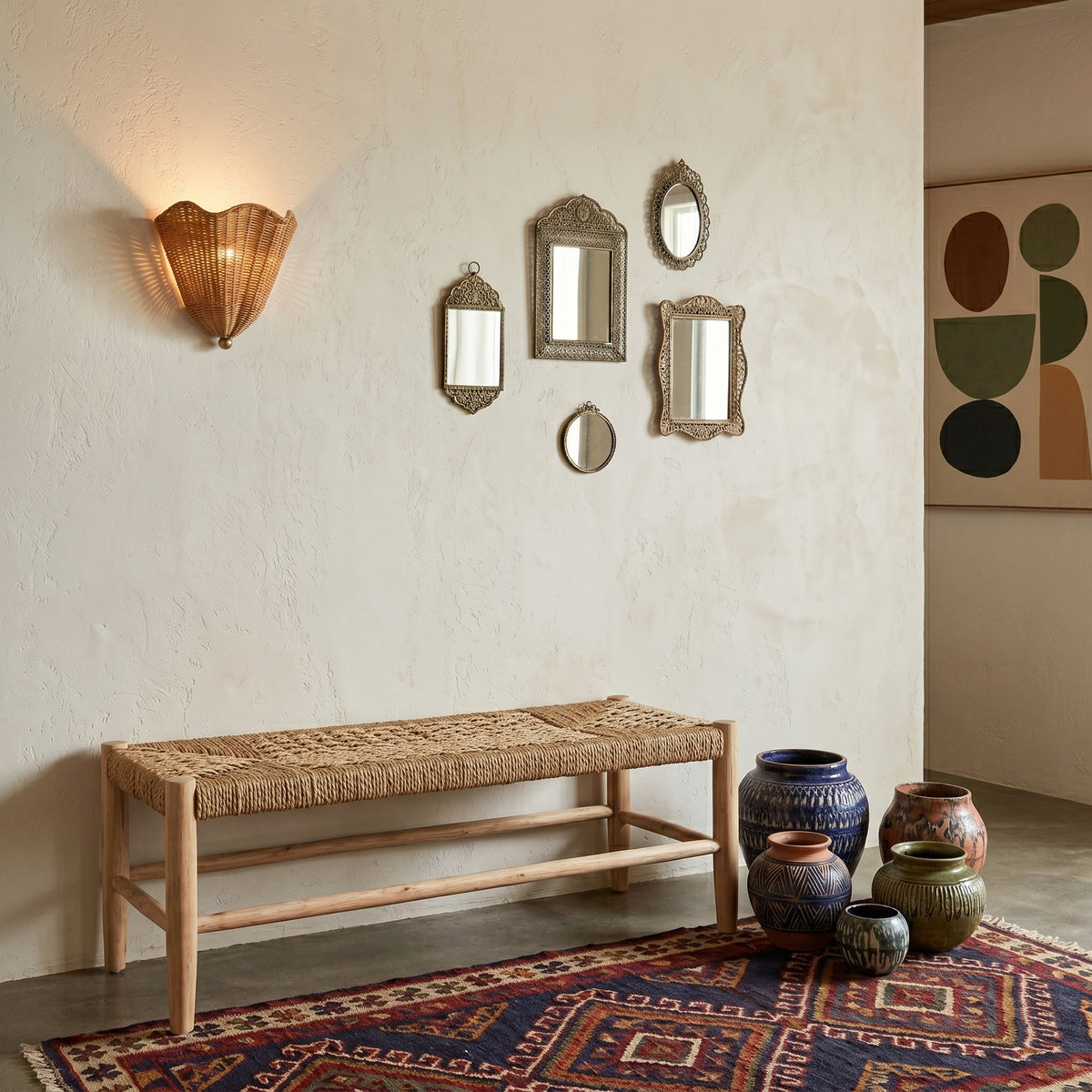 Lunero Rattan Wall Sconce