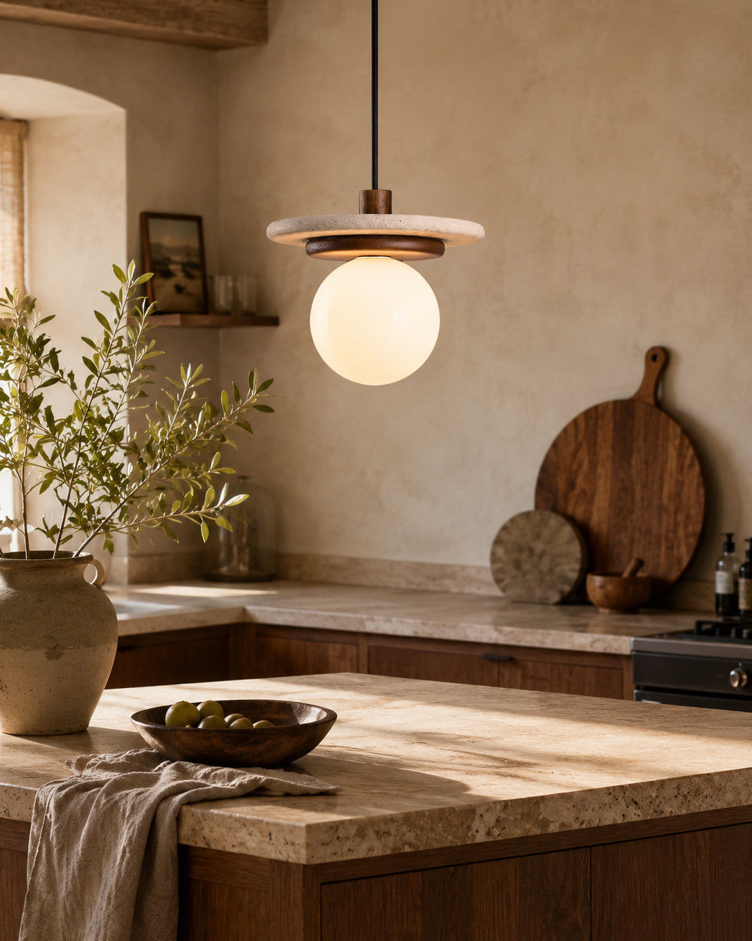 Farren Travertine Pendant Light