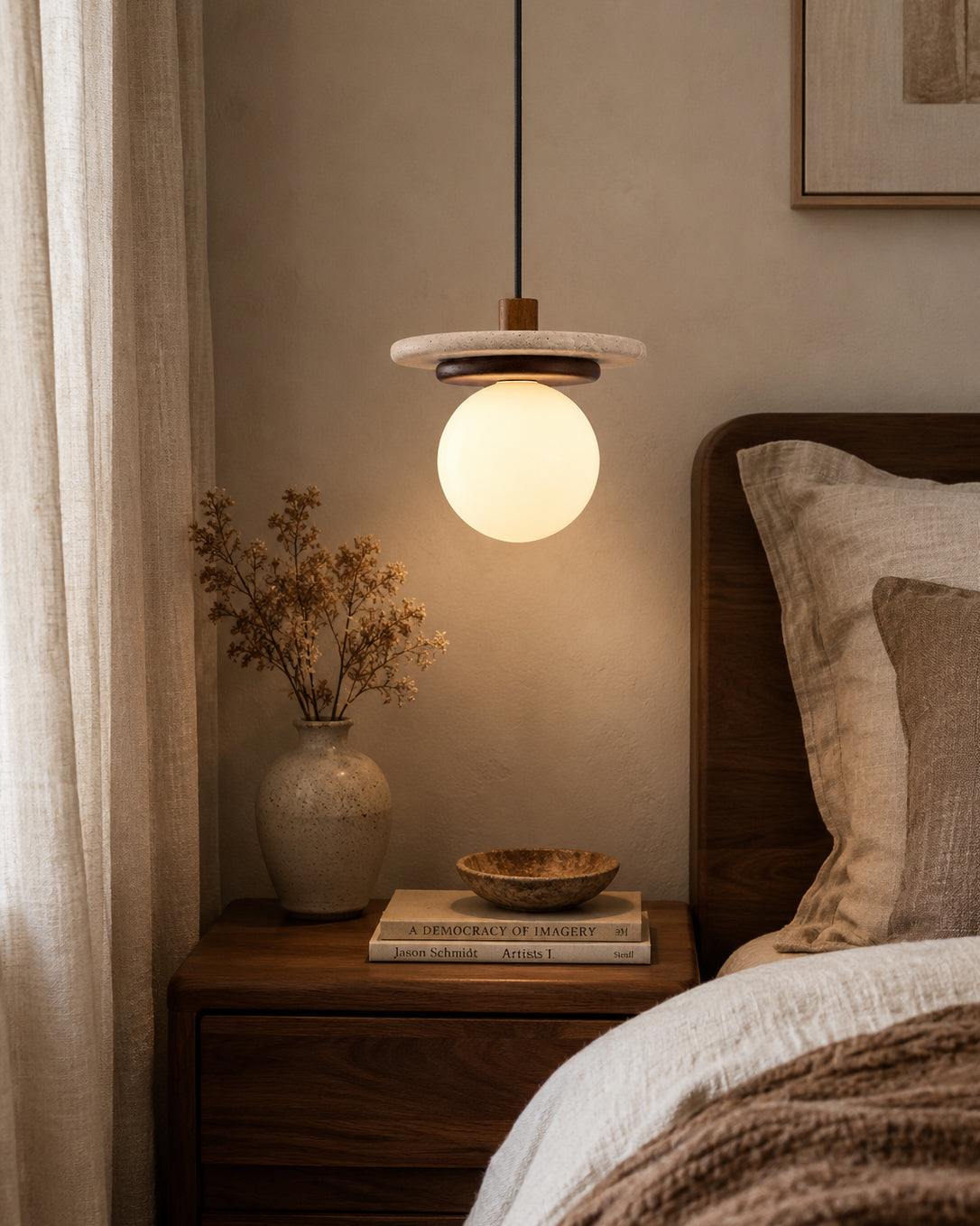 Farren Travertine Pendant Light