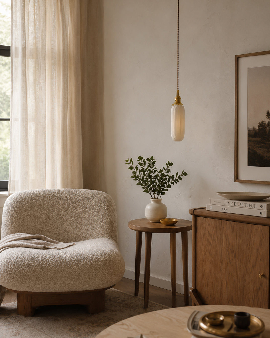 Miraria Ribbed Ceramics Pendant Lamp