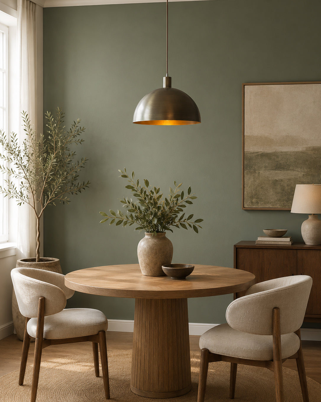 Tondo Dome Brass Pendant Light