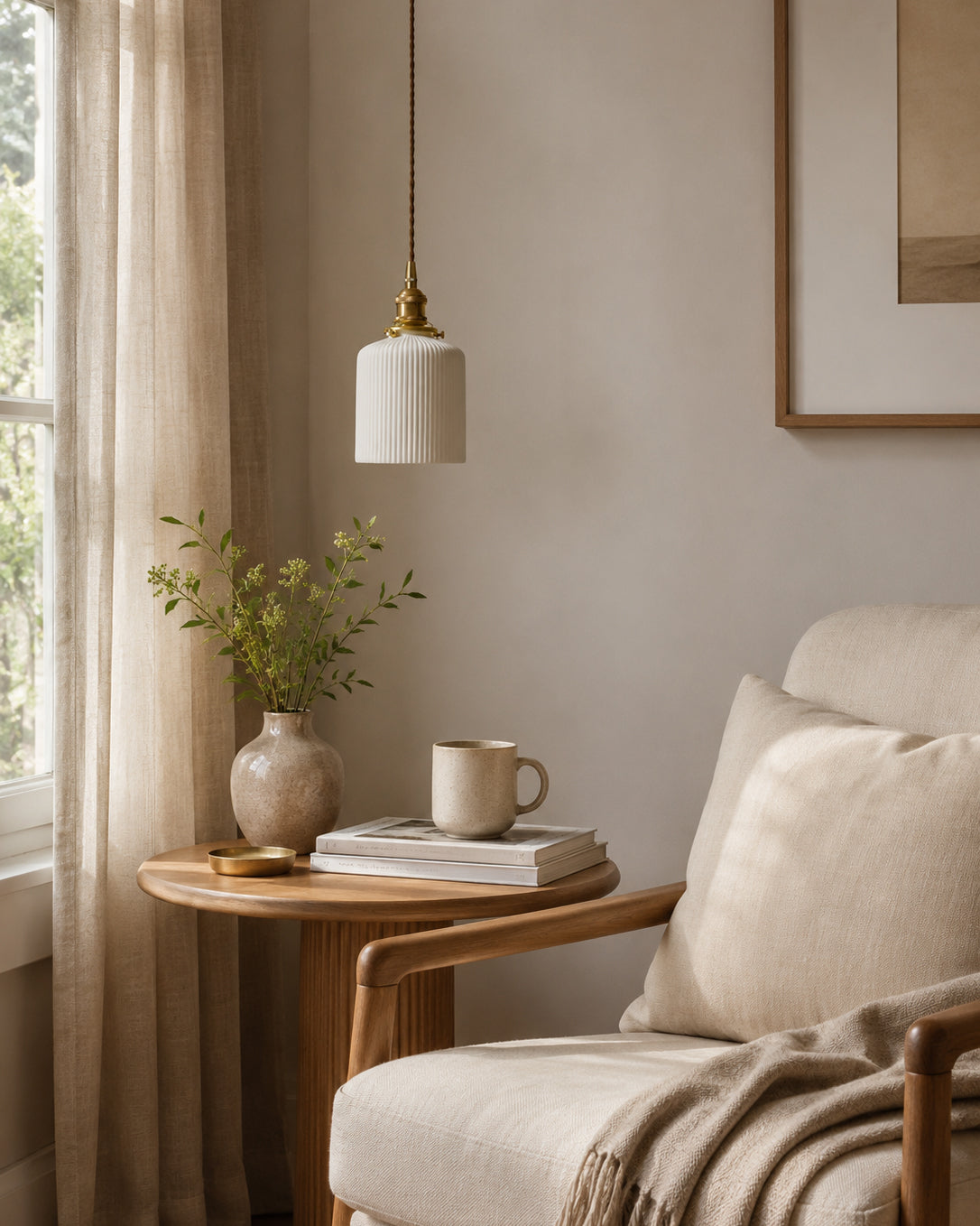 Miraria Ribbed Ceramics Pendant Lamp