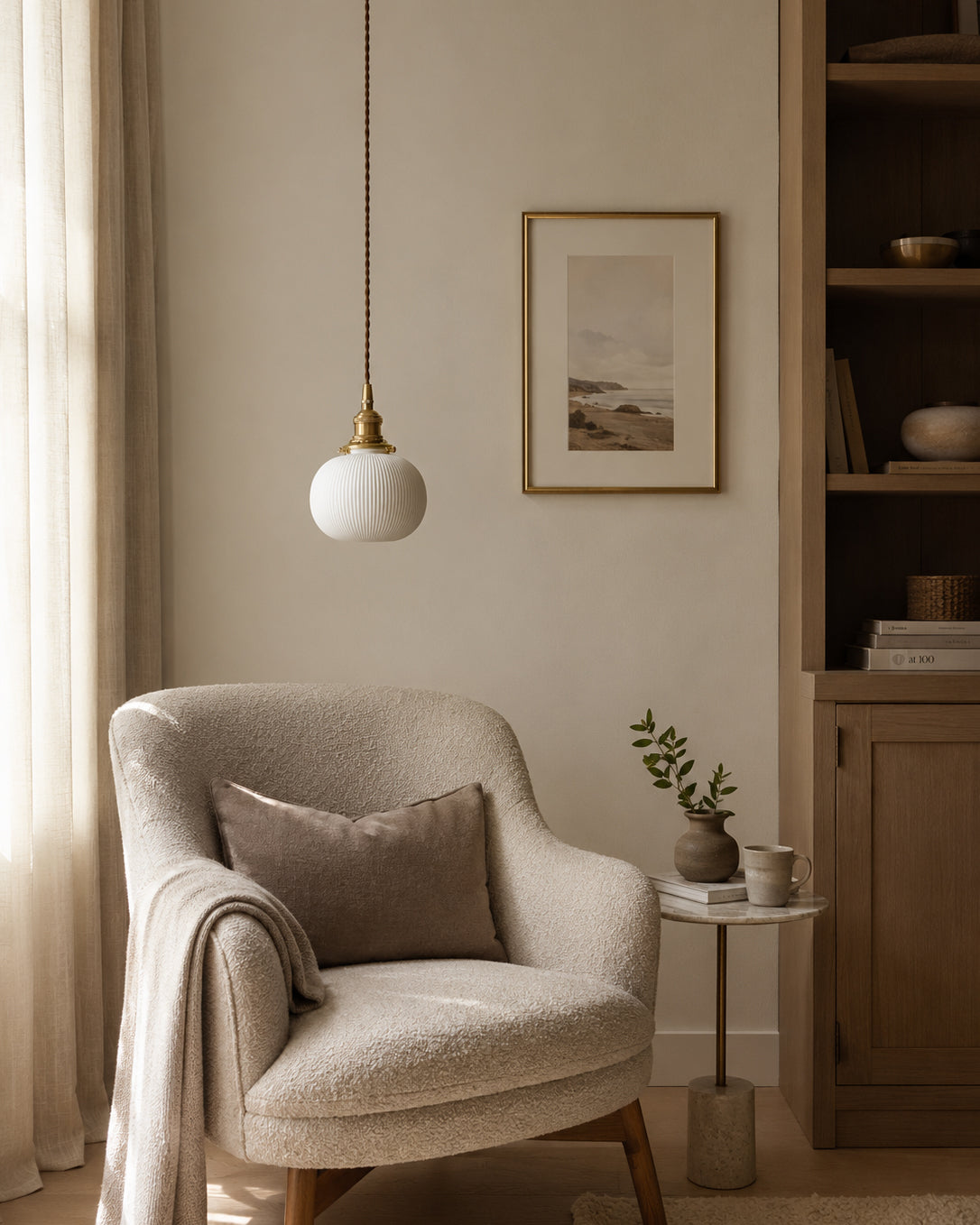 Miraria Ribbed Ceramics Pendant Lamp