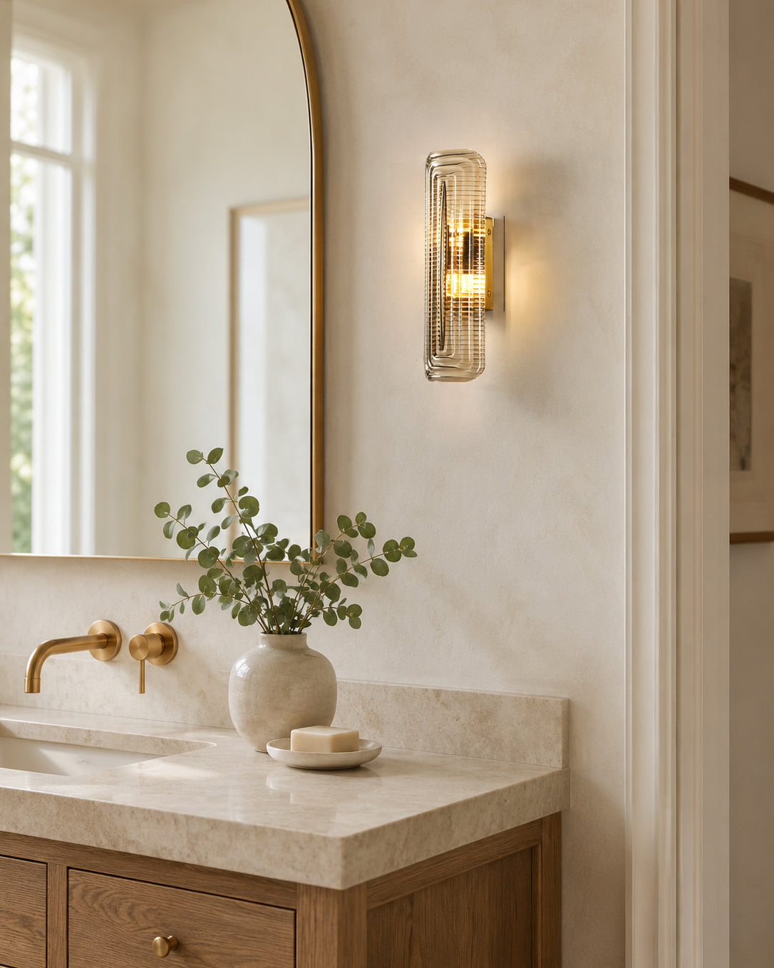 Astor Fluted Glass Wall Sconce