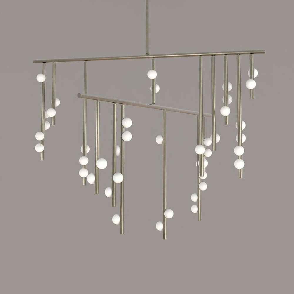 Bara Geometric Brass Linear Pendant Light Chandelier