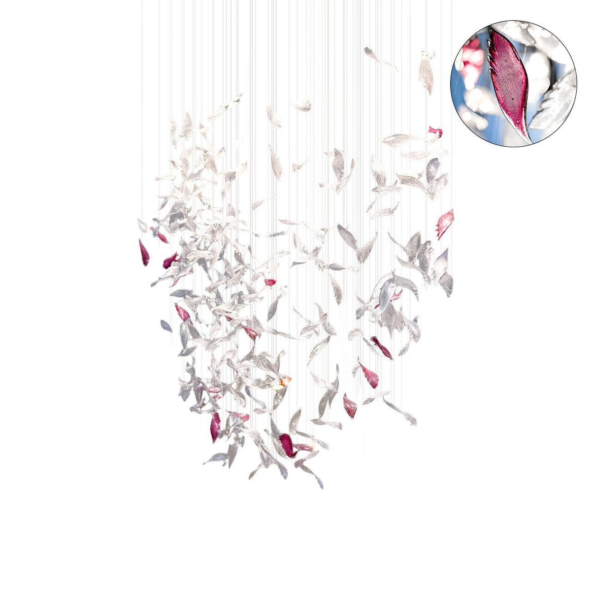 Zathaara Glass Feather Shape  Chandelier