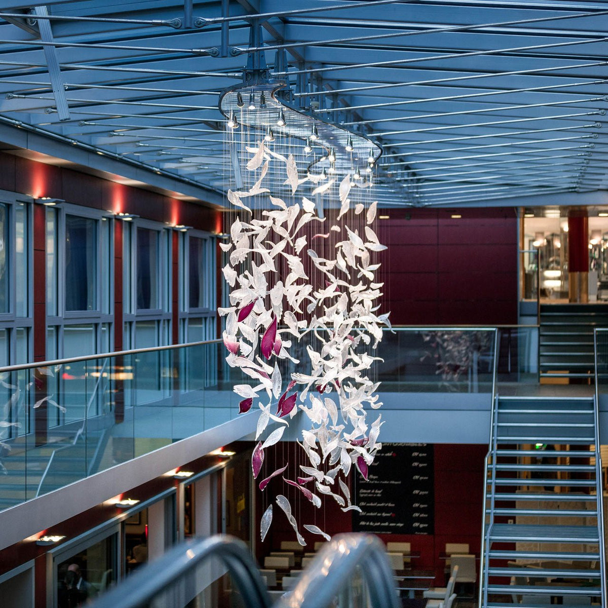 Zathaara Glass Feather Shape  Chandelier