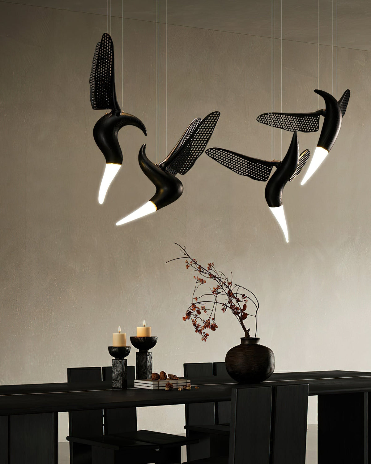 Elsilor Avian-Inspired Wood Pendant Light