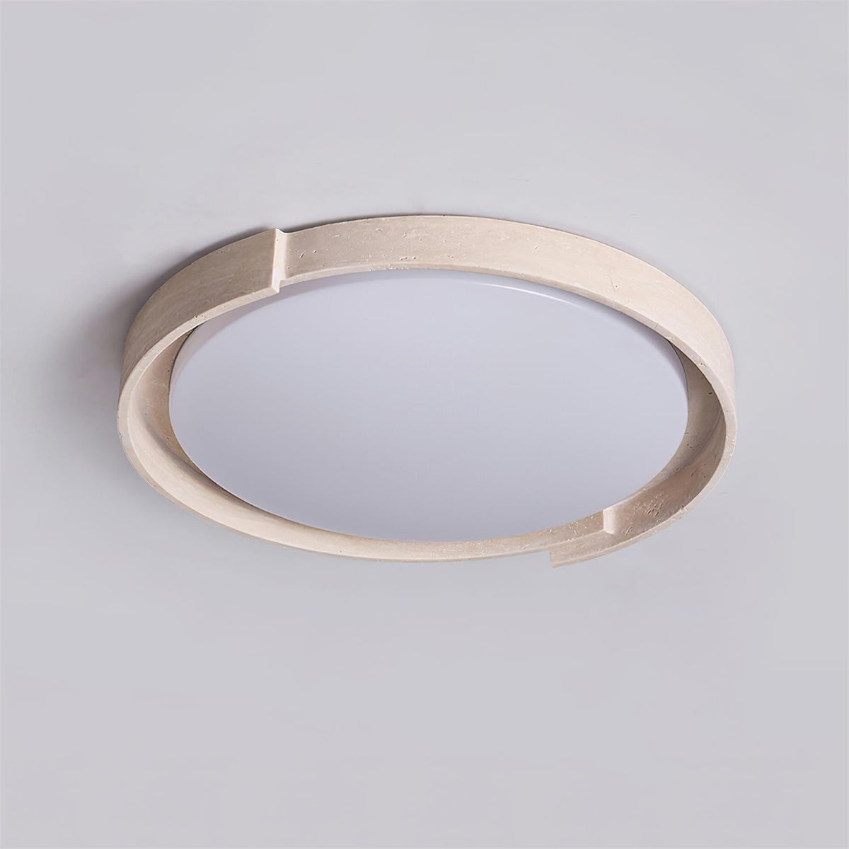 Solen Ceiling Light Minimalist Round Travertine