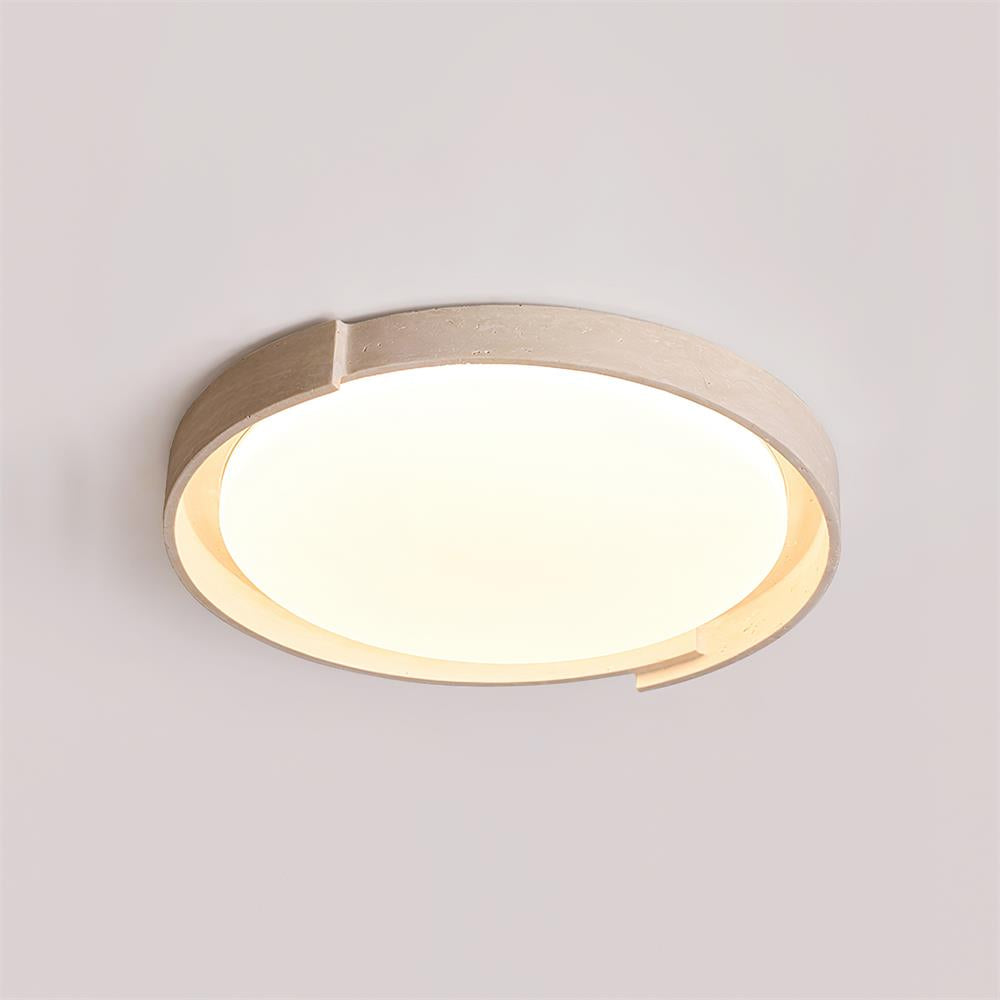 Solen Ceiling Light Minimalist Round Travertine
