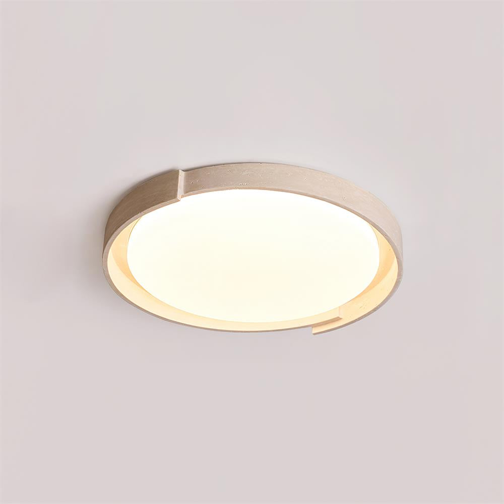 Solen Ceiling Light Minimalist Round Travertine