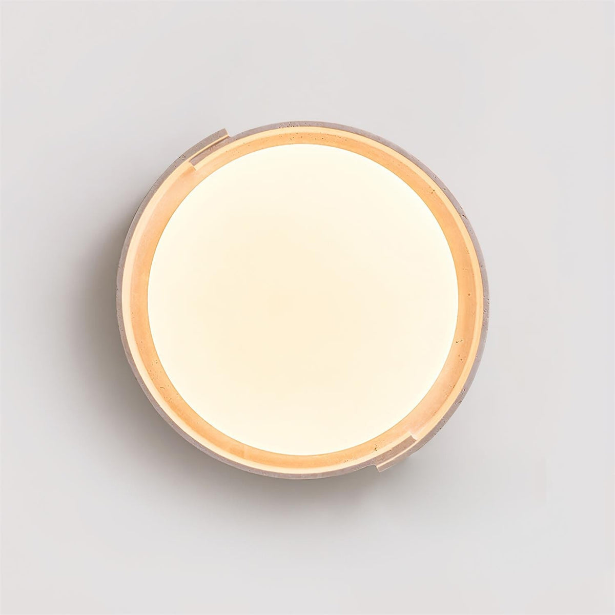 Solen Ceiling Light Minimalist Round Travertine