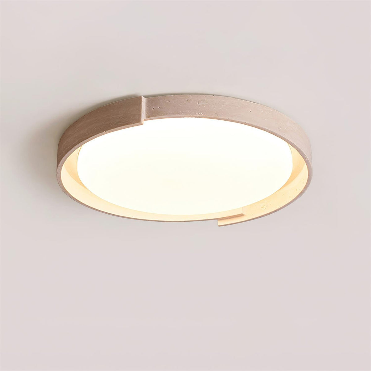 Solen Ceiling Light Minimalist Round Travertine