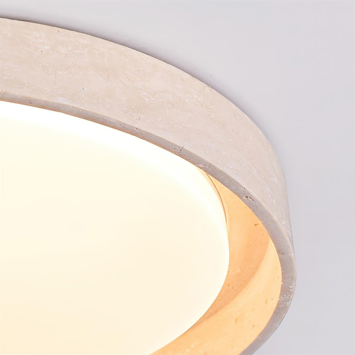 Solen Ceiling Light Minimalist Round Travertine
