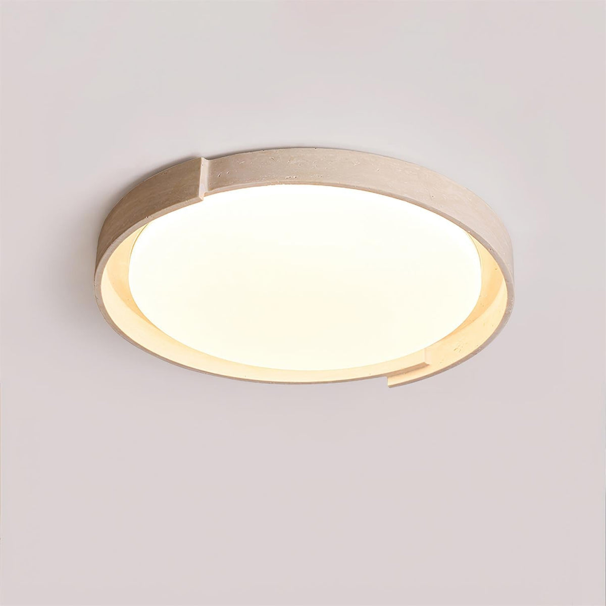 Solen Ceiling Light Minimalist Round Travertine