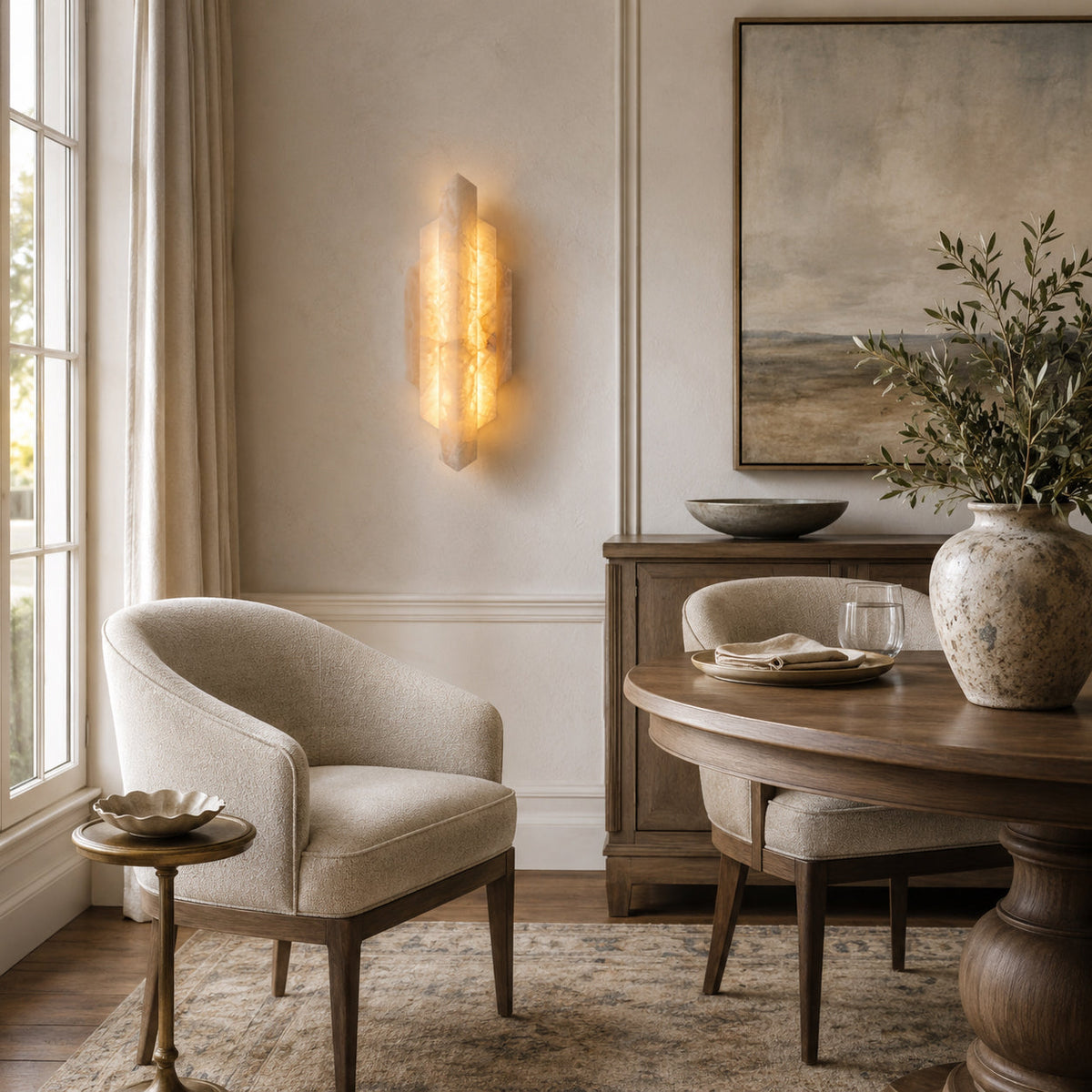 Deco Alabaster Wall Sconce