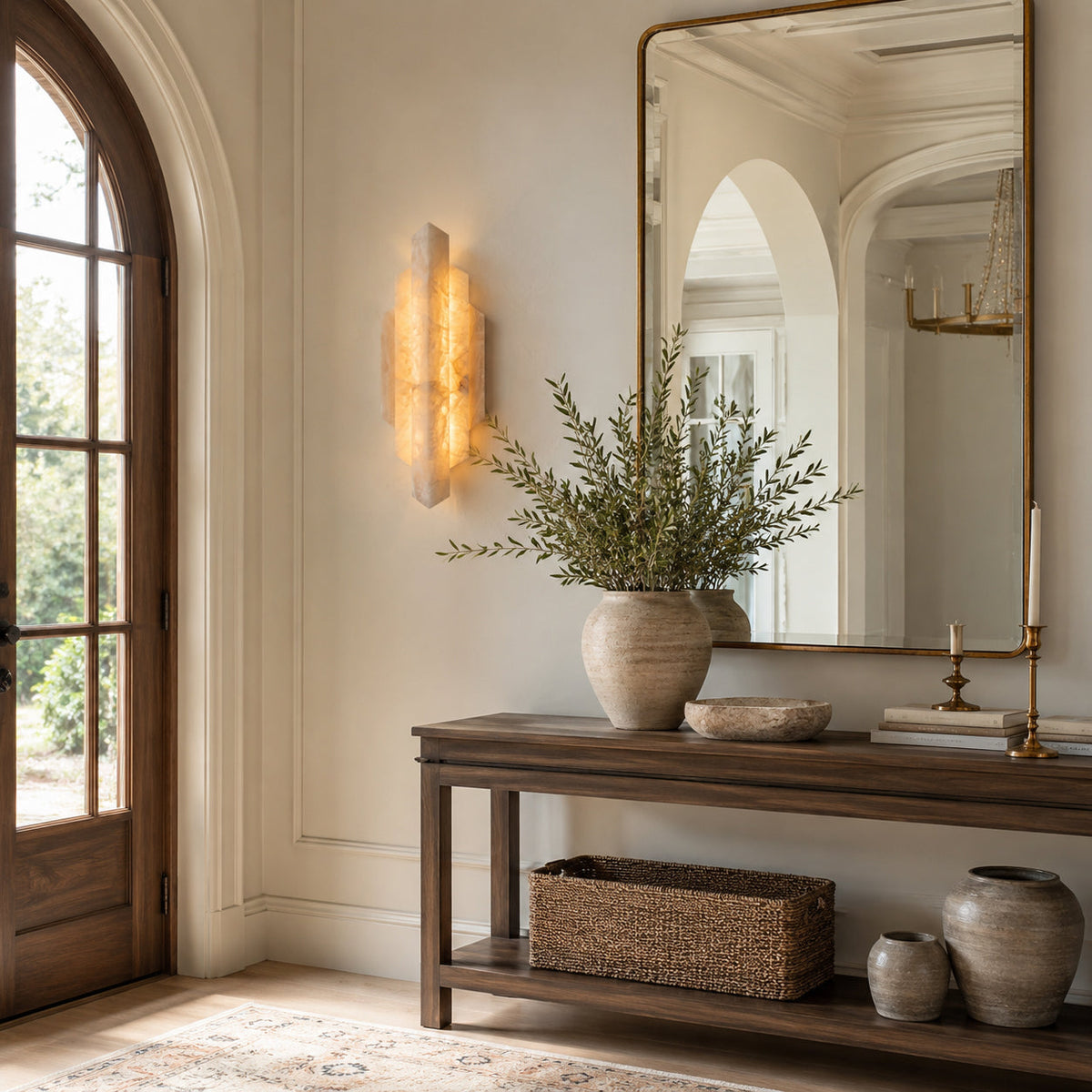 Deco Alabaster Wall Sconce
