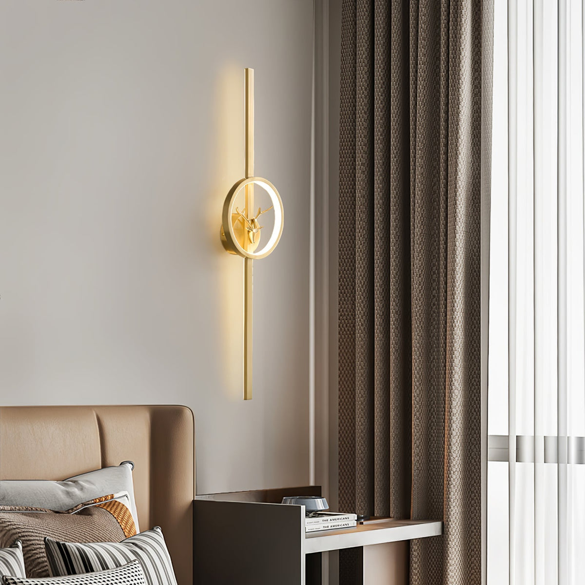 Vavinisra Classic Deer Brass Wall Lamp