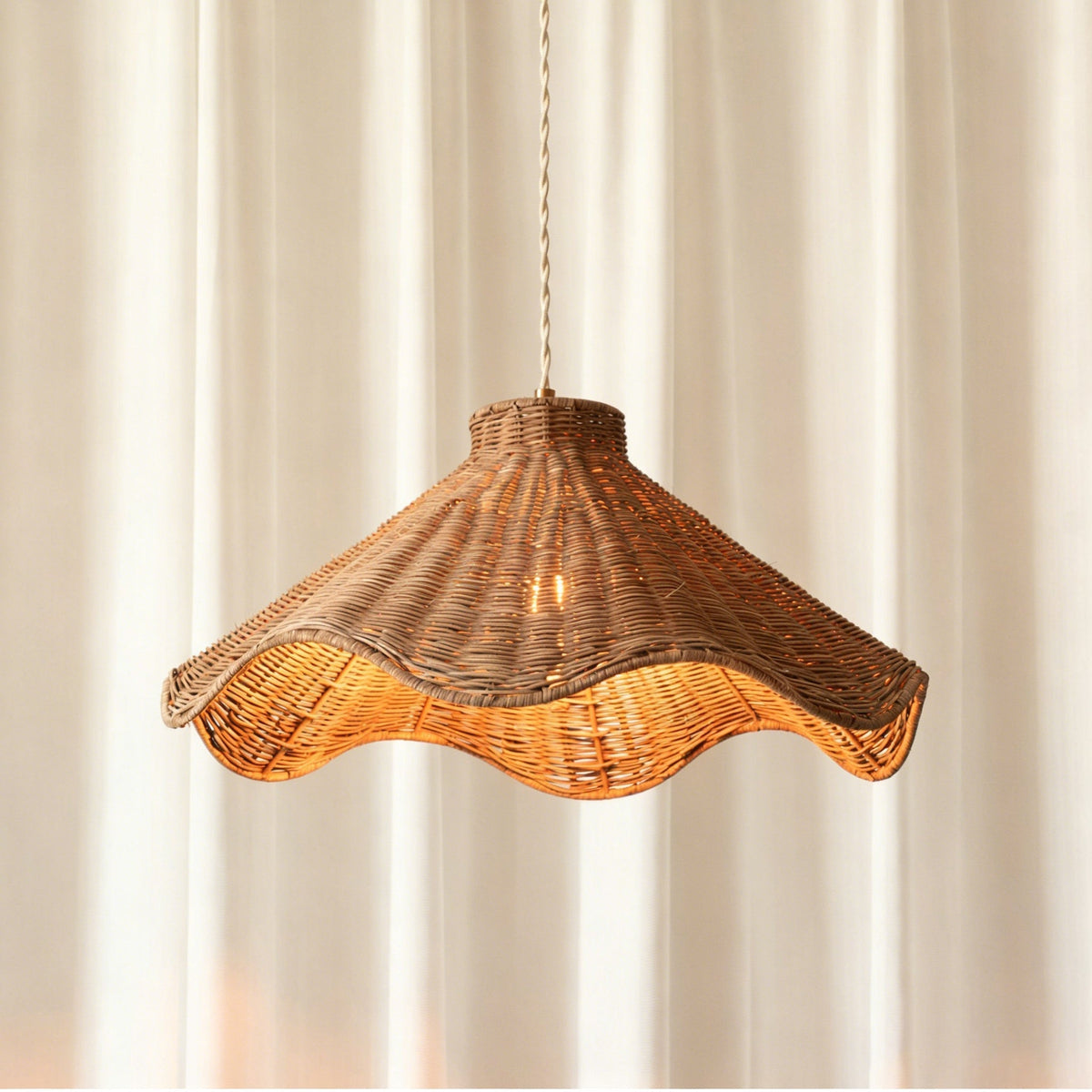 Wavelle Sculptural Rattan Pendant Light