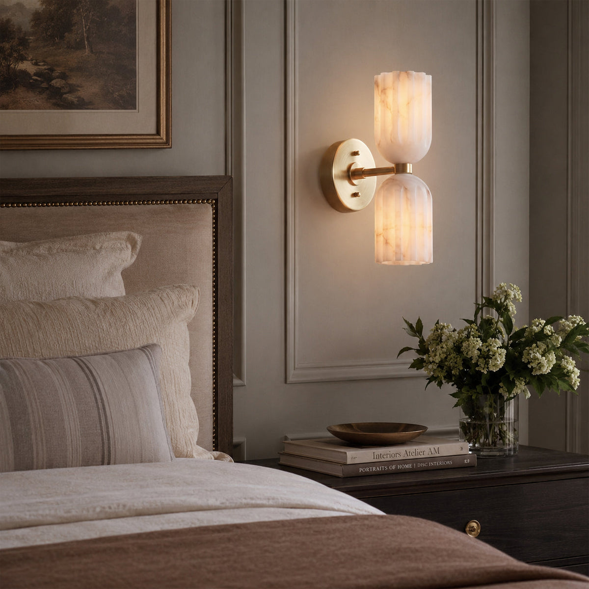 Amber Alabaster Wall Sconce