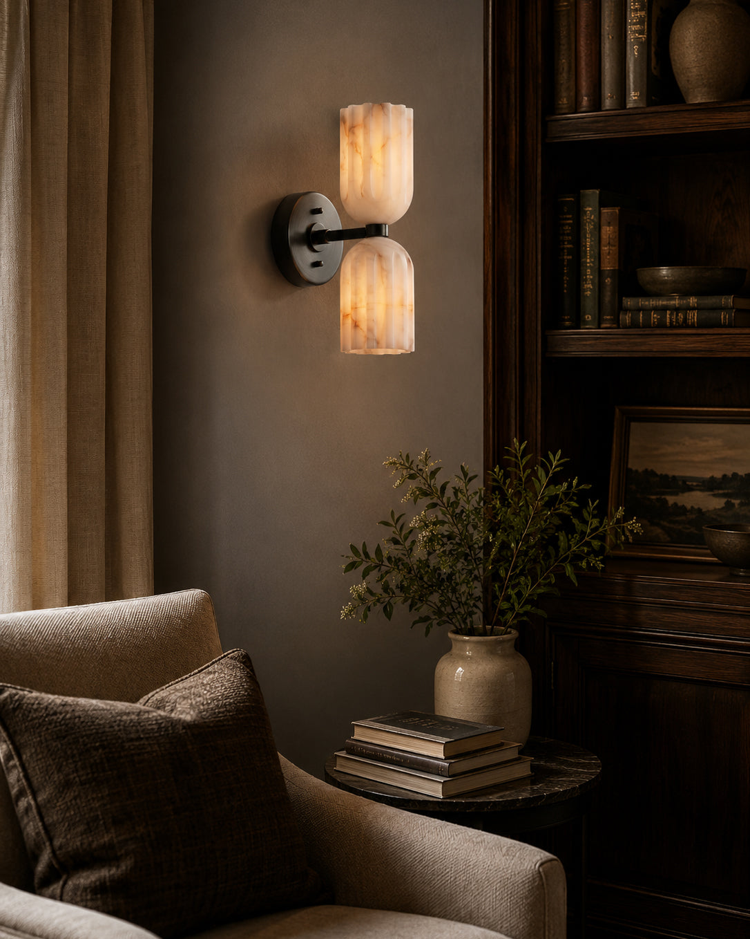 Amber Alabaster Wall Sconce