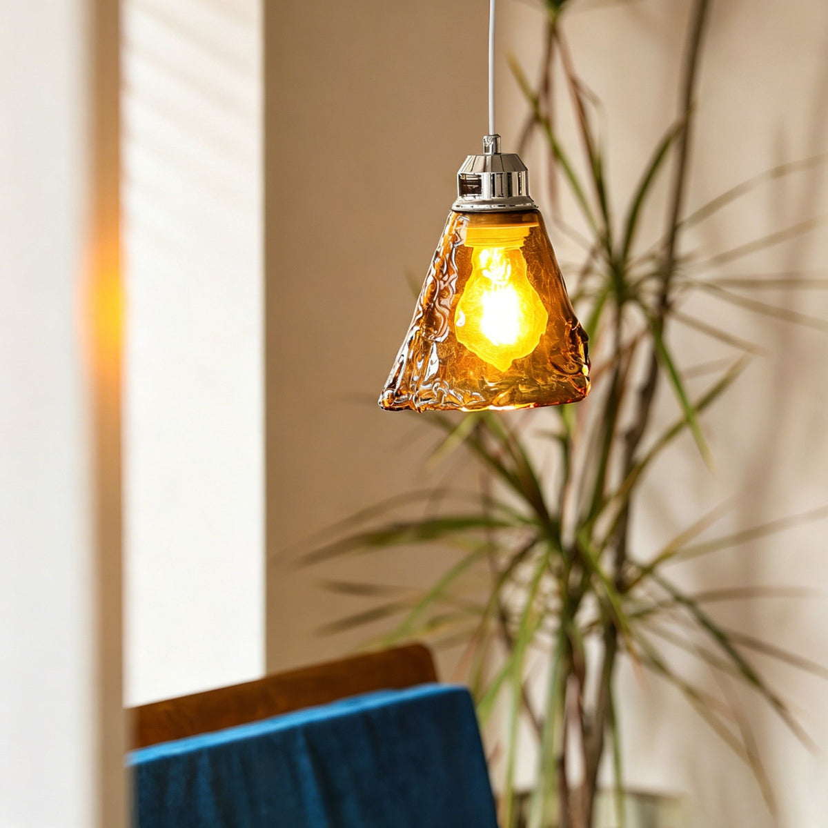 Amber Glass Pendant Light