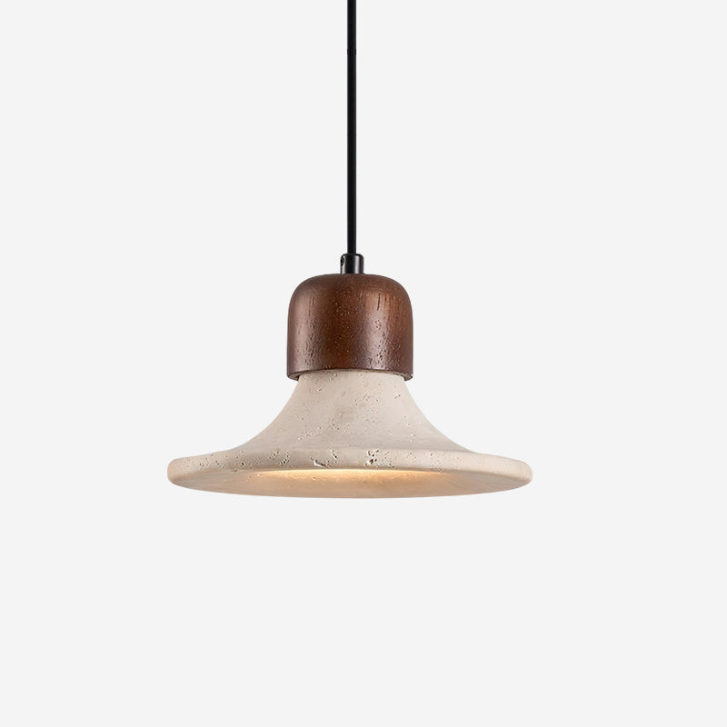 Serinise Pendant Light Trumpet Shape Travertine