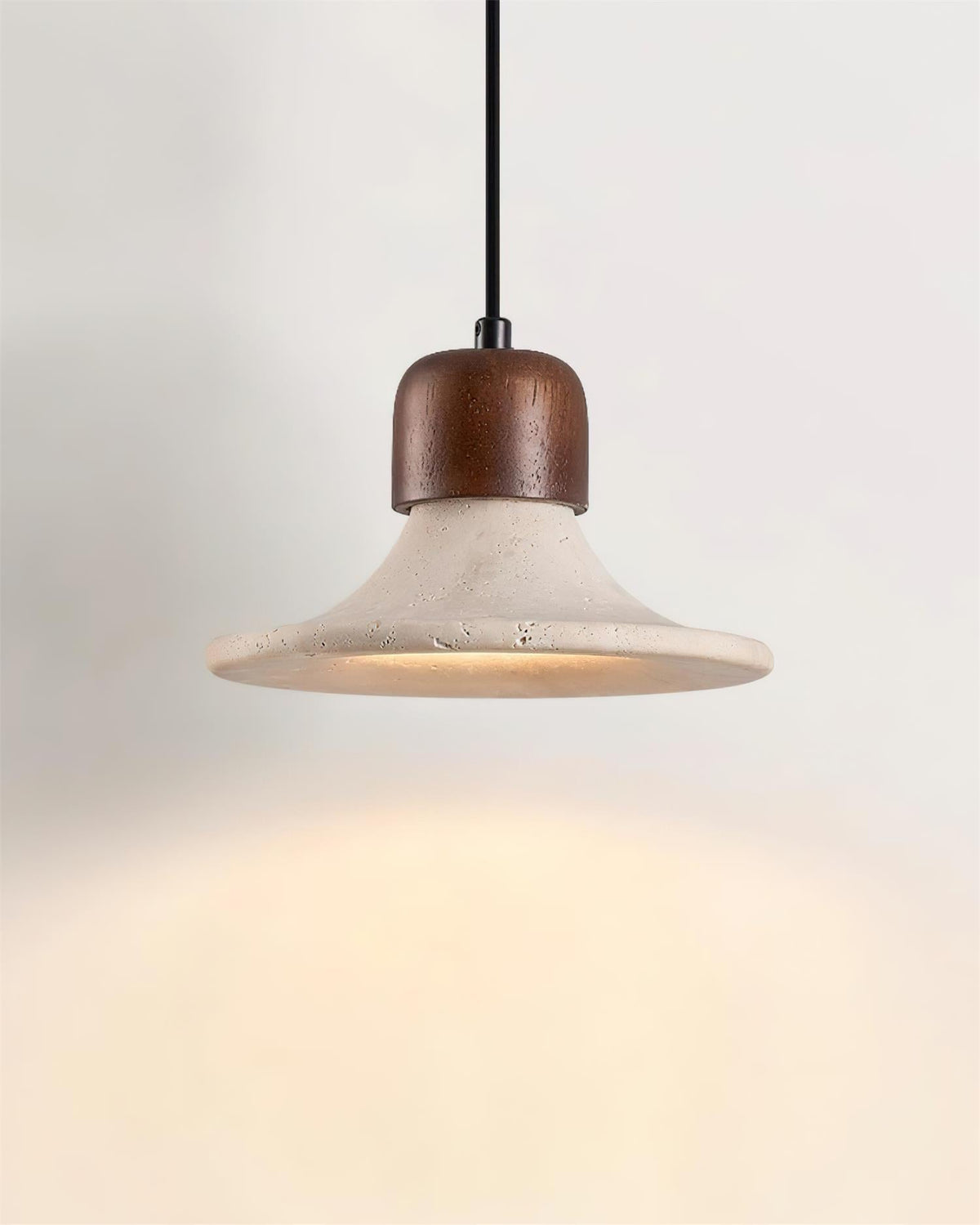 Serinise Pendant Light Trumpet Shape Travertine