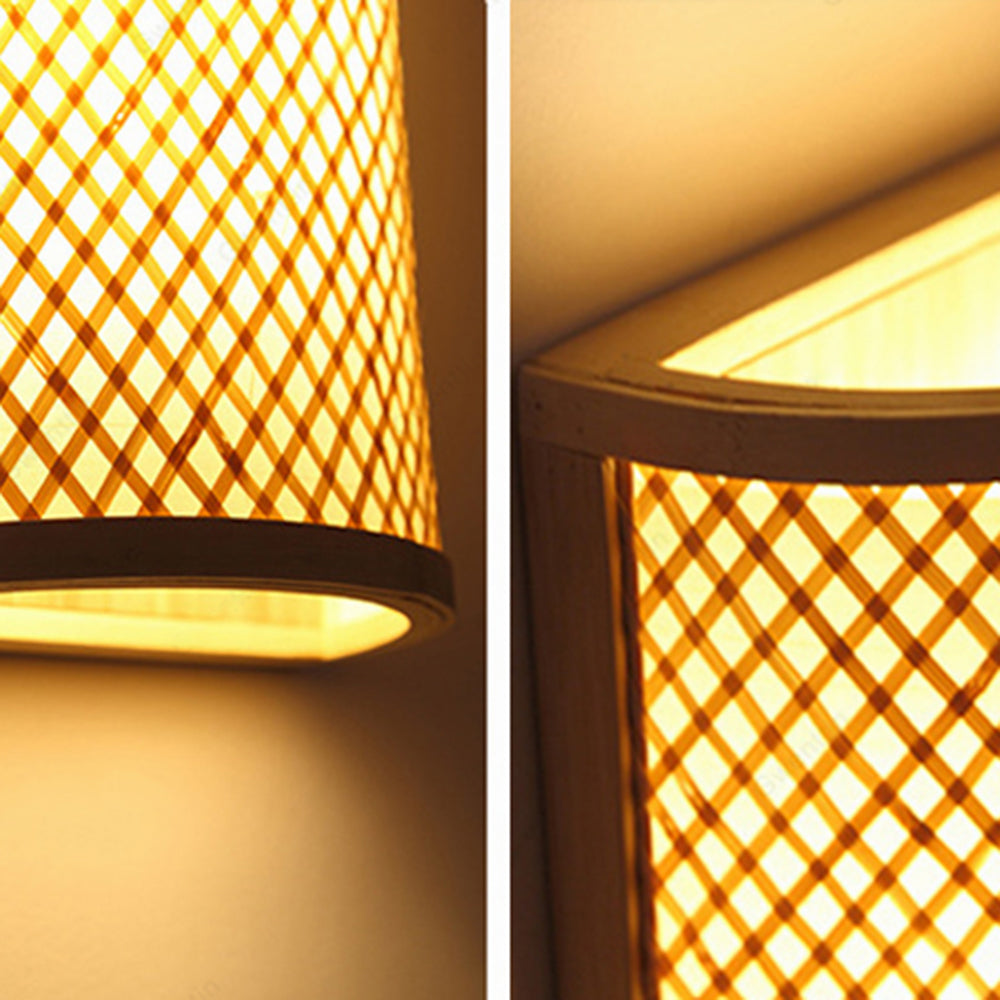 Tunules Led Wall Mounted Bedside Lamp, Rattan/, Bedroom