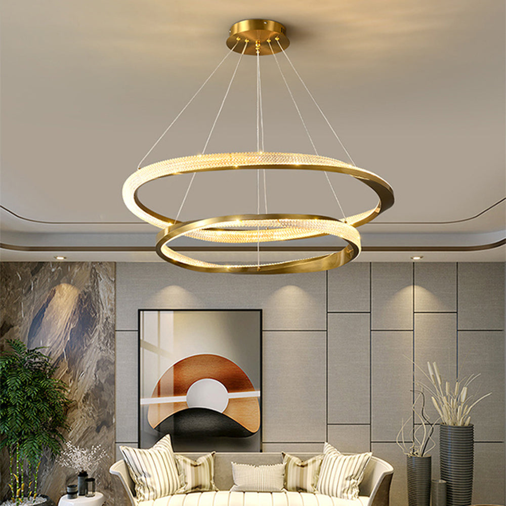 Hapemum Minimalist Ring Spiral Shape Pendant Light,Gold