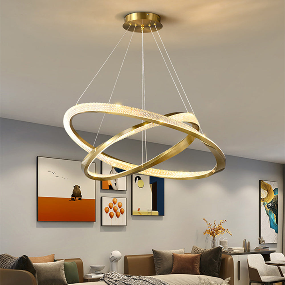 Hapemum Minimalist Ring Spiral Shape Pendant Light,Gold