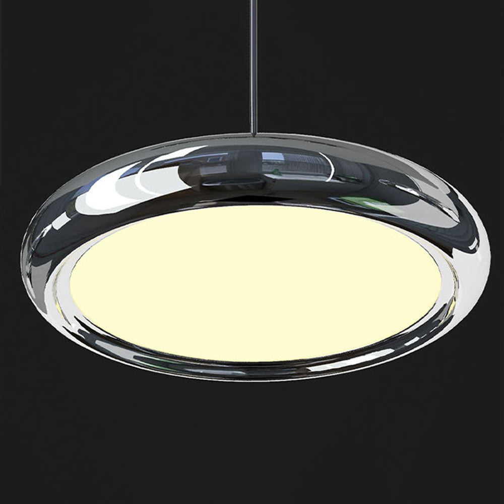 Mobimis Minimalist Circular Metal Pendant Light,Silver/Gold/Rose Gold