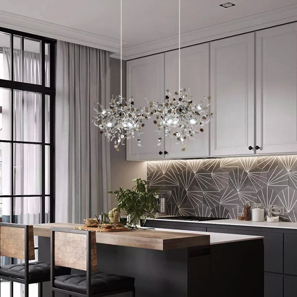 Tokumik Artsy Classy Cluster Fireworks Pendant Light, Stainless steel