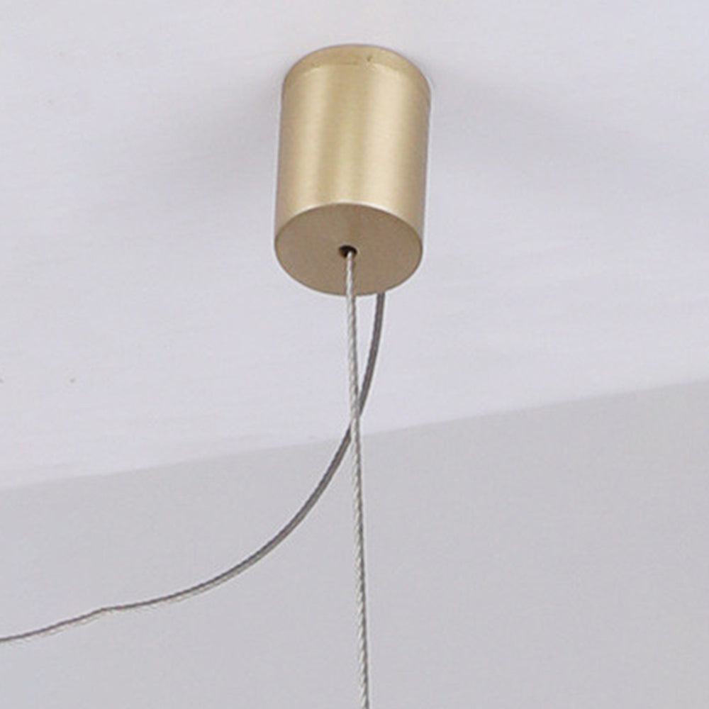 Kasusal LED Linear Minimalist Wave Golden Leaf Shaped Pendant Light
