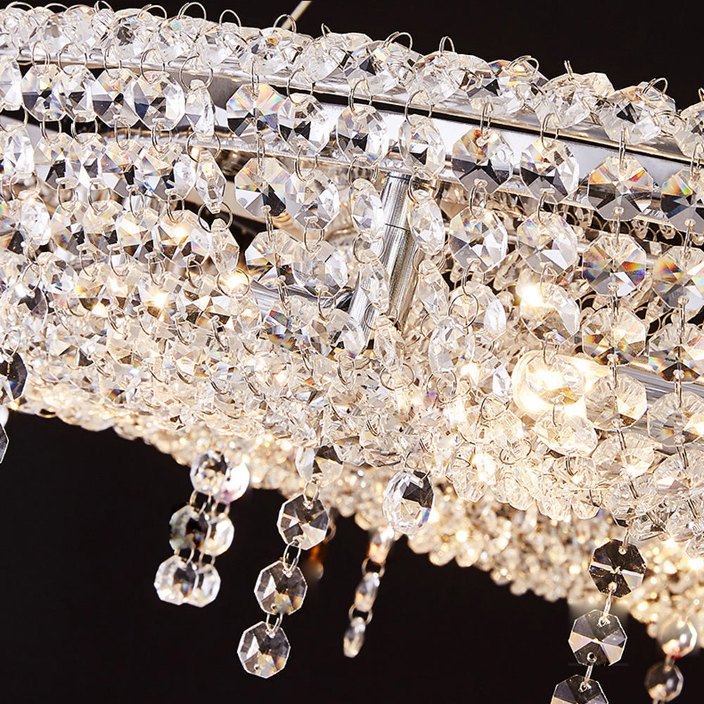 Zukomes Luxury Round Crystal Pendant Light for Living Room/Dining Room
