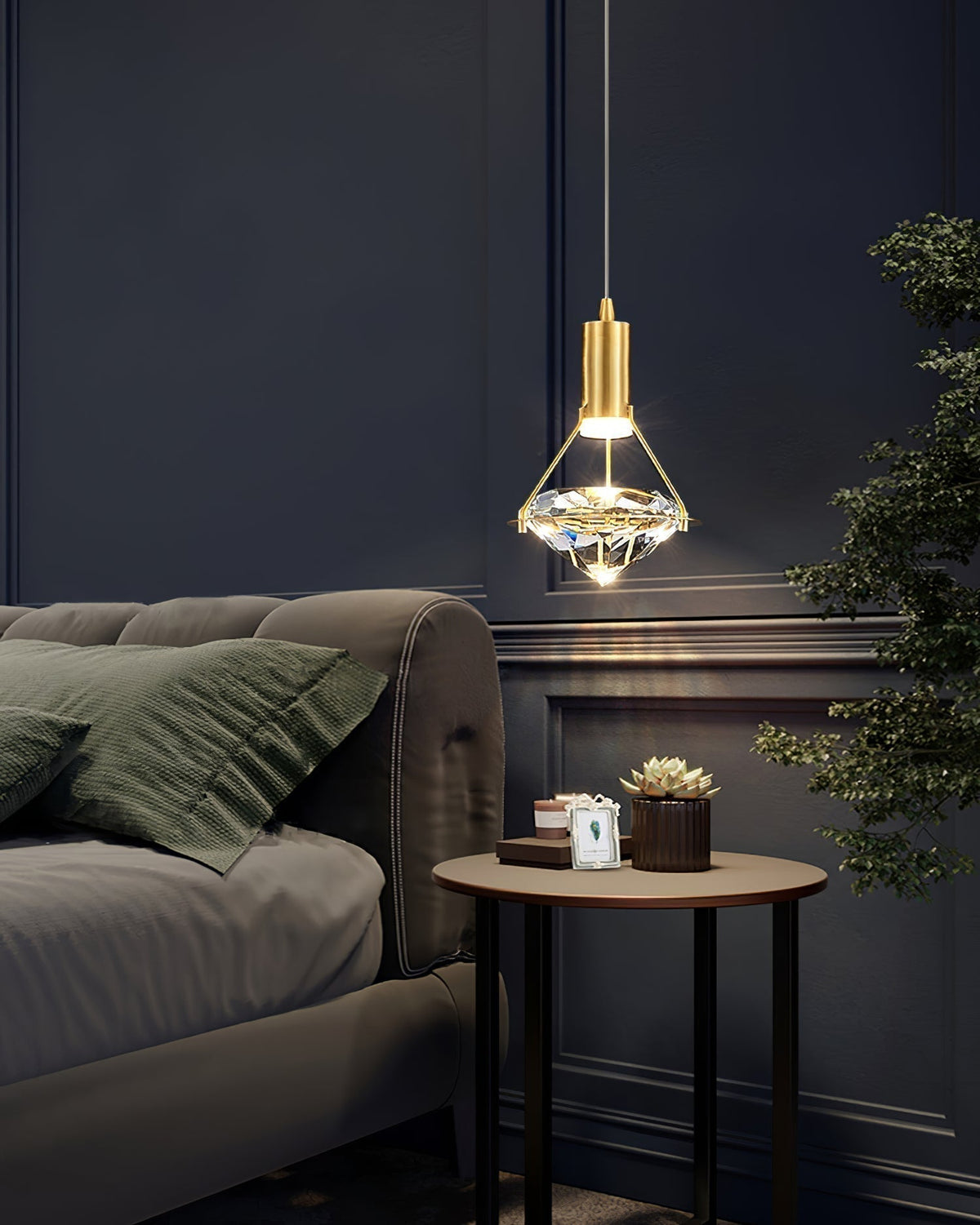 Cira Pendant Lamp Brass Crystal Elegant