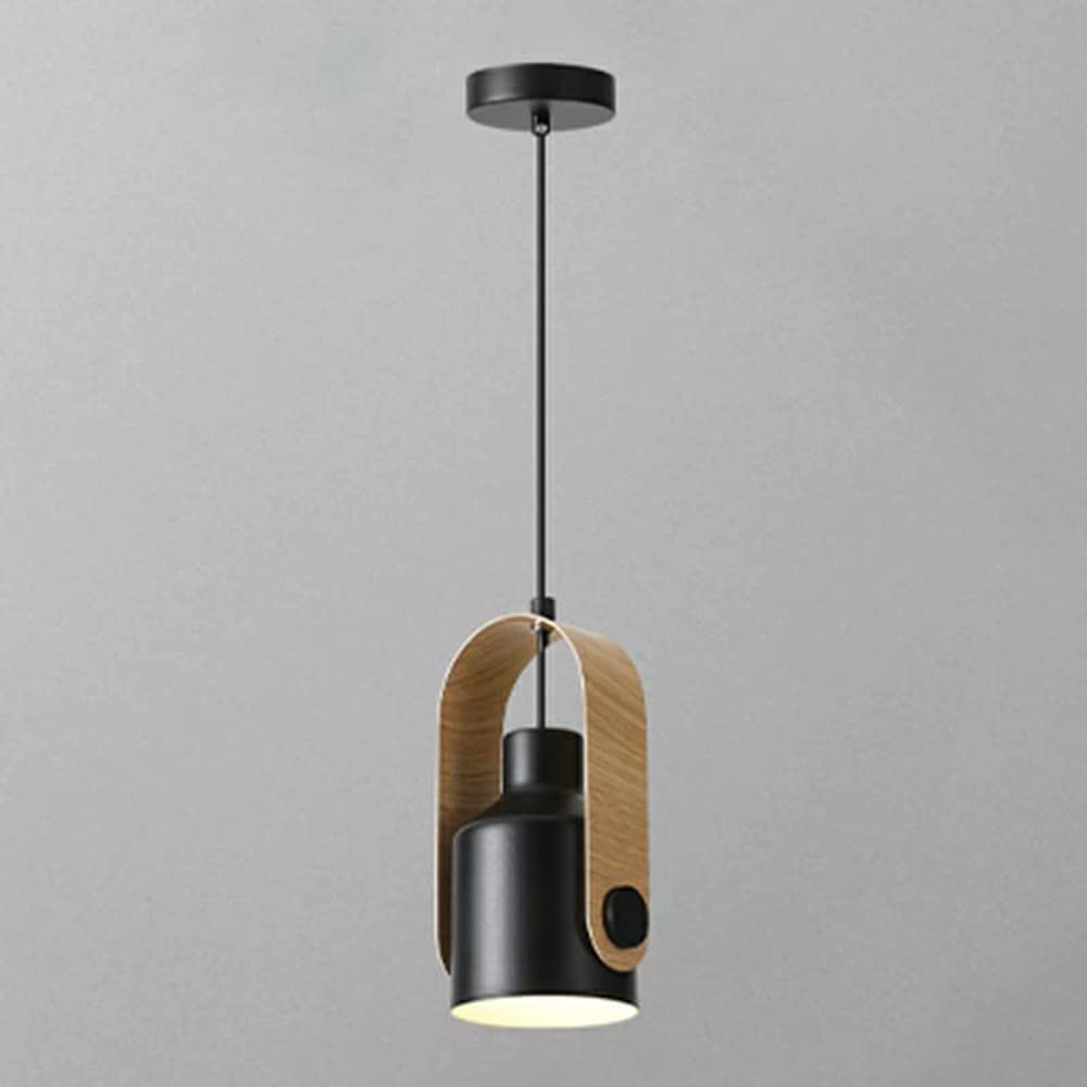 Pipevom Modern Metal LED Pendant Light White Green Black Bedroom