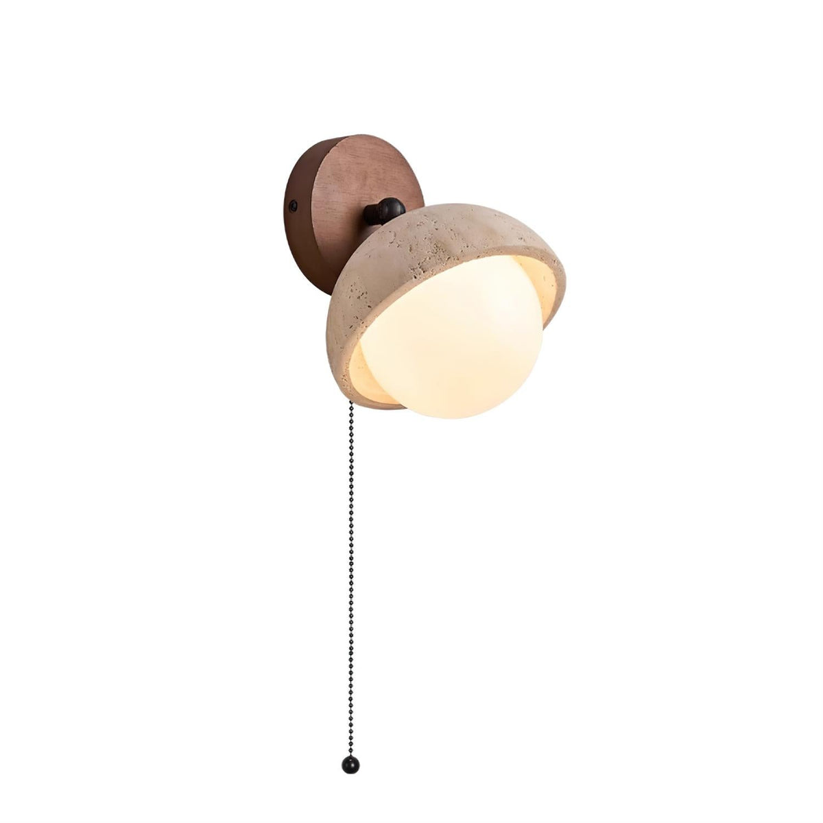 Eala Wall Lamp Travertine Wood Minimalist Modern