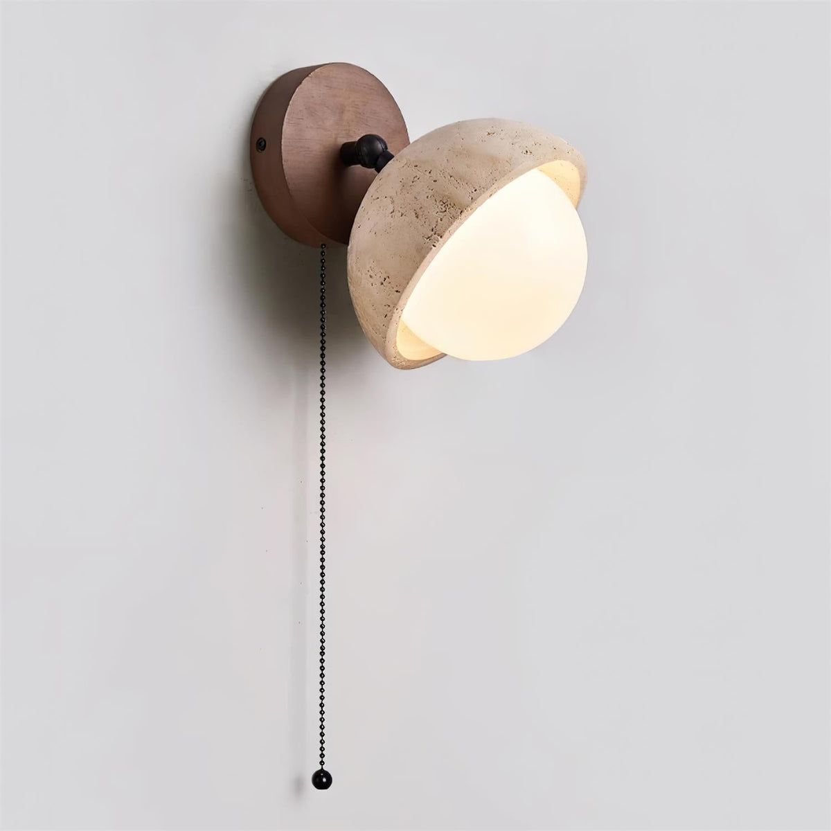 Eala Wall Lamp Travertine Wood Minimalist Modern