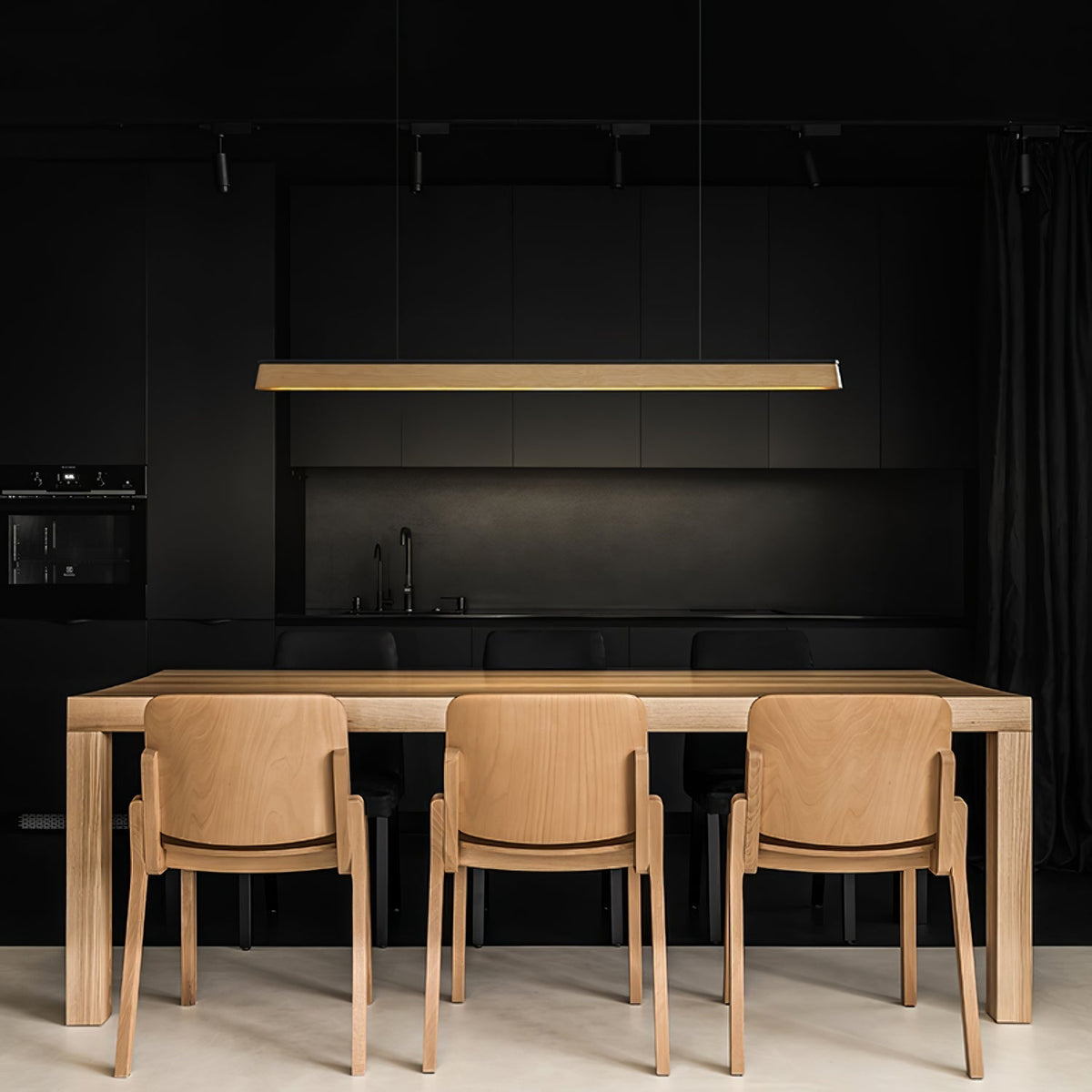 Zura Industrial Wood  Linear Pendant Lamp