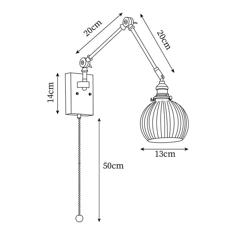 Vetra Vintage Adjustable  Swing Arm Wall Lamp