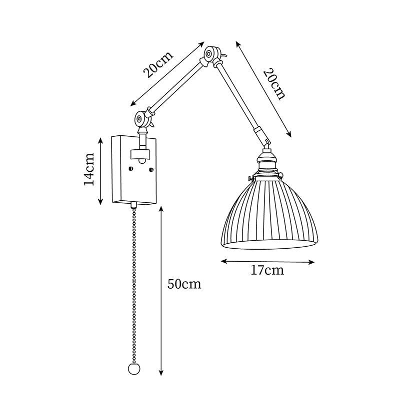Vetra Vintage Adjustable  Swing Arm Wall Lamp