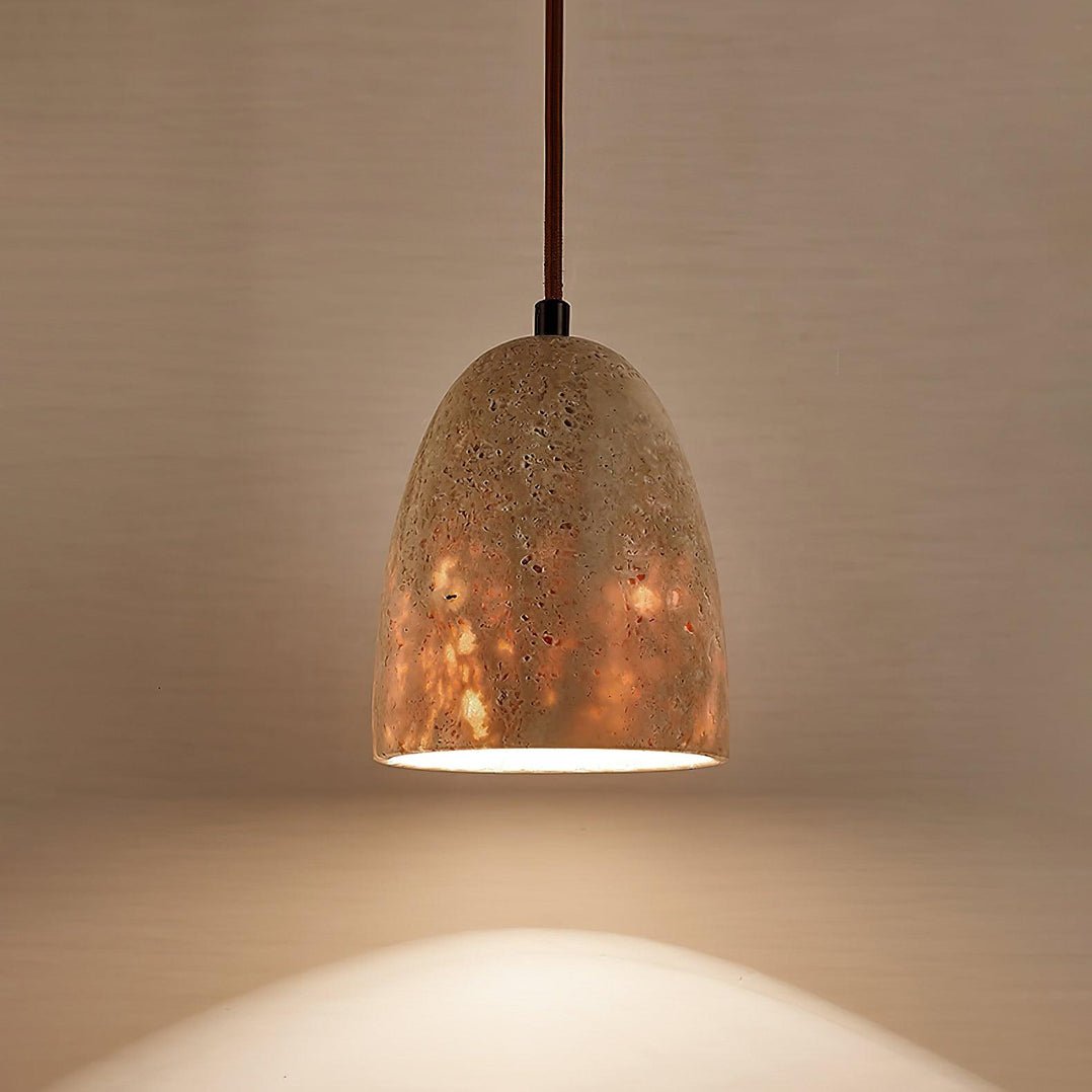 Lildes Conical Travertine Pendant Light