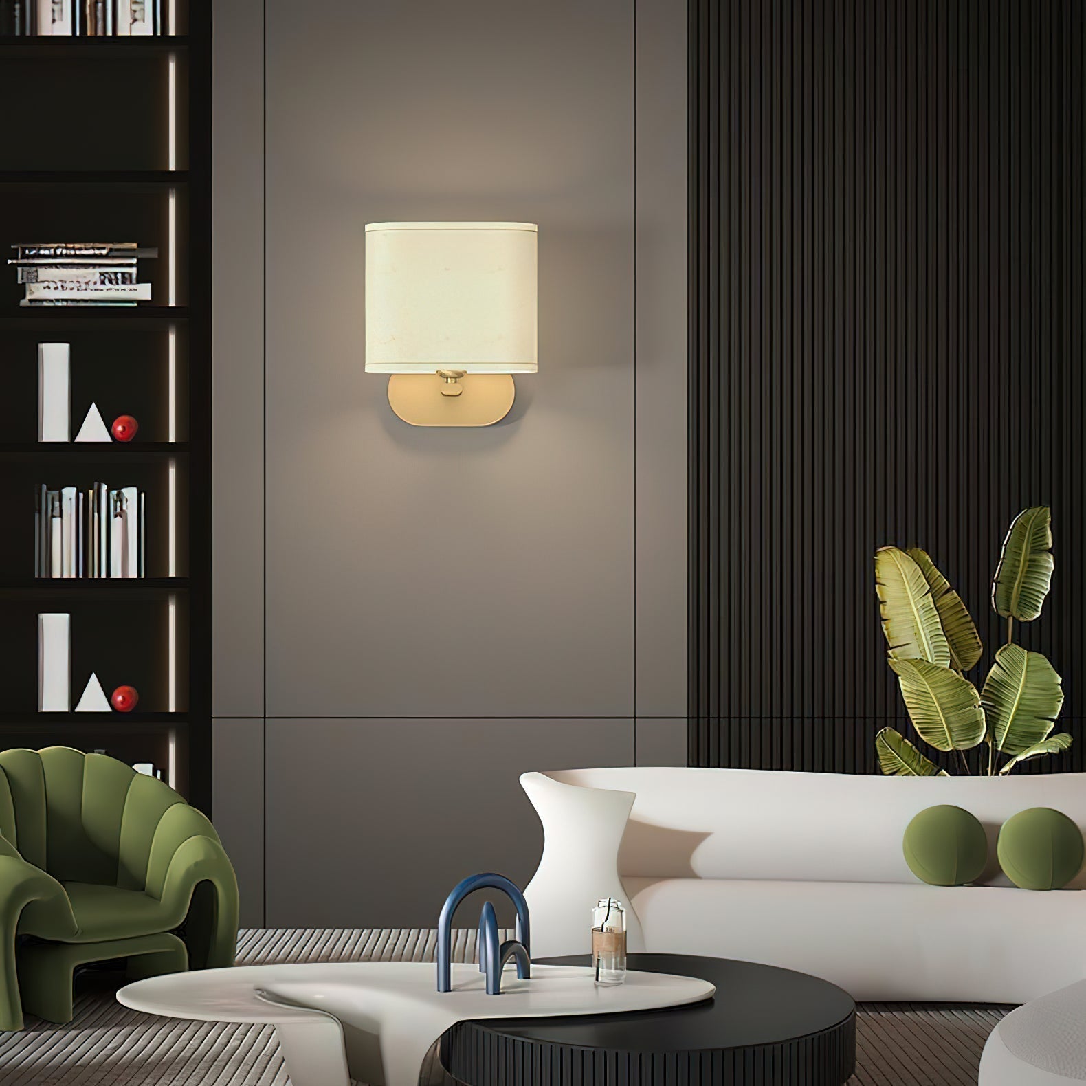 Myth Brass Fabric Wall Lamp