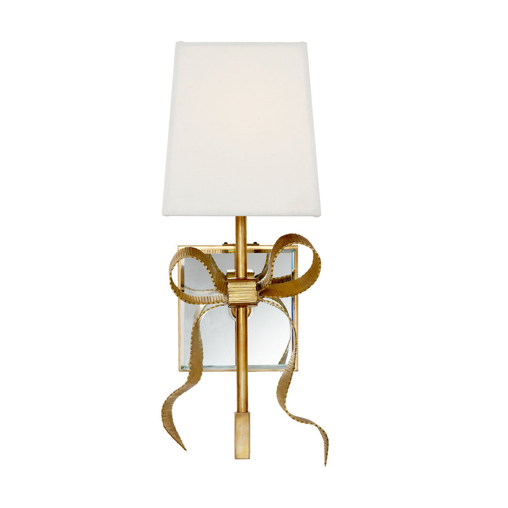 Leko Black Shade Wall Sconce with Gold Bow Accent