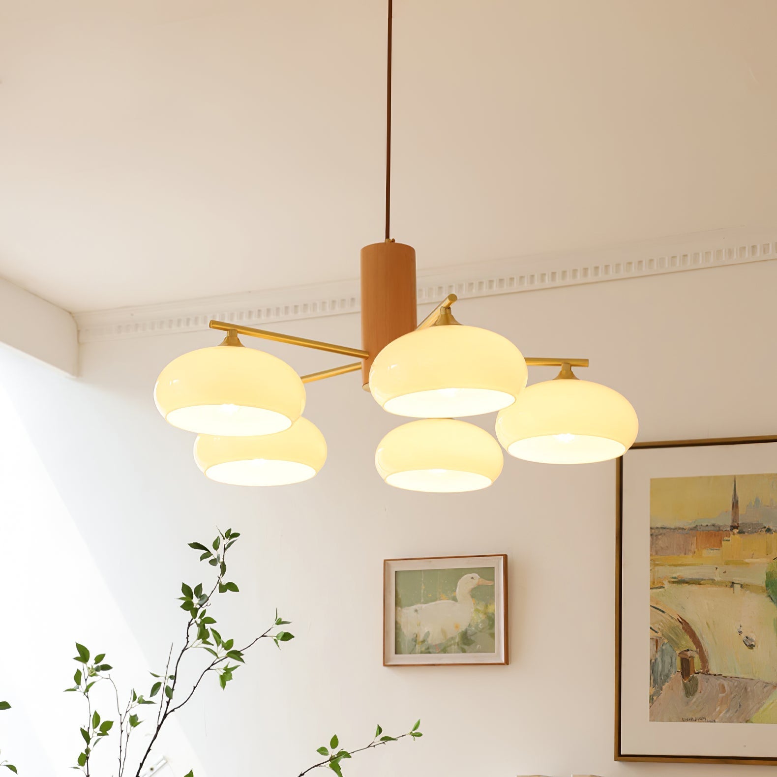 Nova Natural Persimmon Glass Chandelier