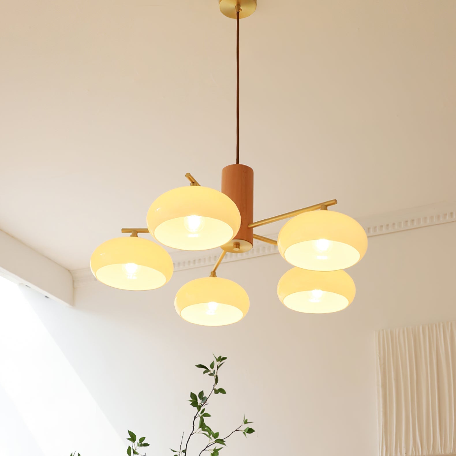 Nova Natural Persimmon Glass Chandelier