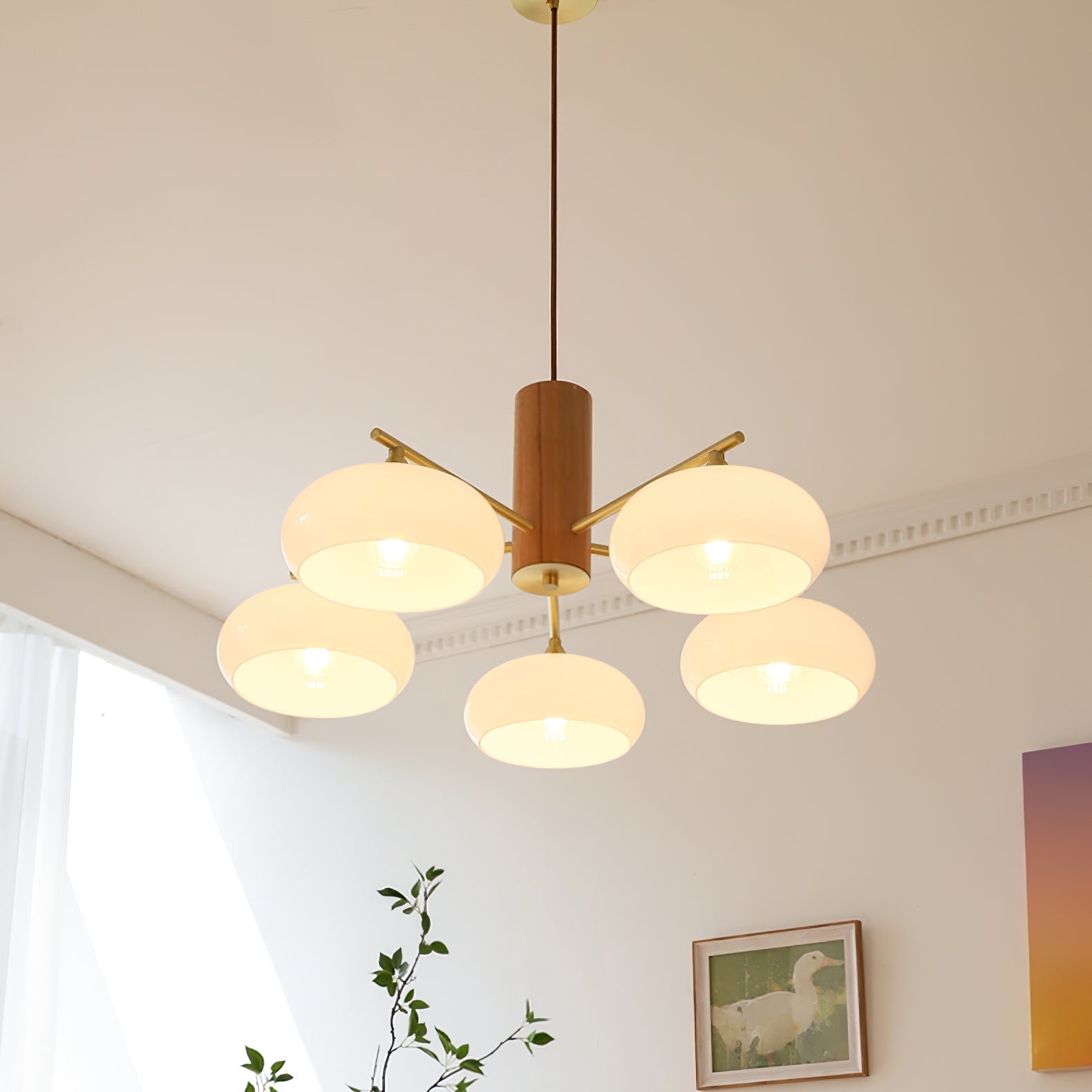Nova Natural Persimmon Glass Chandelier